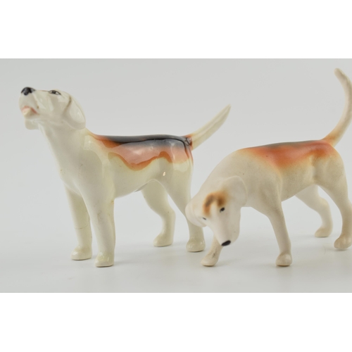 65 - Beswick matt foxhounds with a gloss version (3)