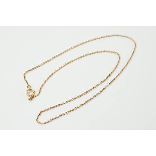 651 - 9ct gold fine chain, 2.8 grams, 47cm long.