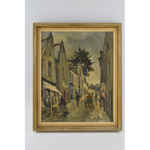 262 - Rene Le Forestier (1903 - 1972), French School, a rural village market street, oil on canvas, 40 x 3... 