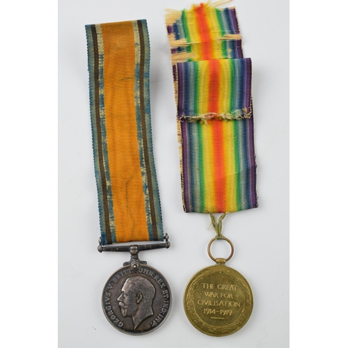 387 - Two WWI medals awarded to 144920 DVR. R. GIBSON R.A. The Great War medal and the 1914 - 1918 medal.