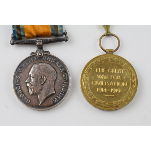 387 - Two WWI medals awarded to 144920 DVR. R. GIBSON R.A. The Great War medal and the 1914 - 1918 medal.