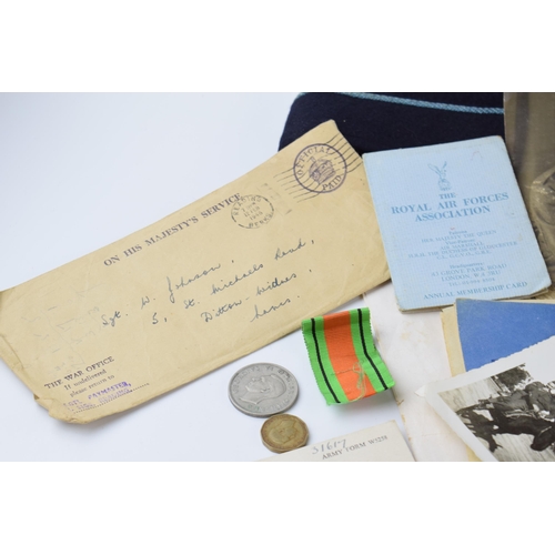 389 - A collection of military items relating to SGT Johnson of the Royal Signals Corps, 2345385 b 01/08/1... 