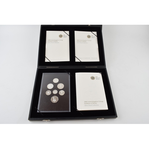 393 - Boxed The Royal Mint 2008 United Kingdom Coinage Emblems of Britain Silver Proof Collection with COA... 