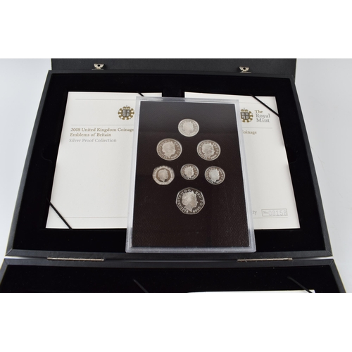 393 - Boxed The Royal Mint 2008 United Kingdom Coinage Emblems of Britain Silver Proof Collection with COA... 