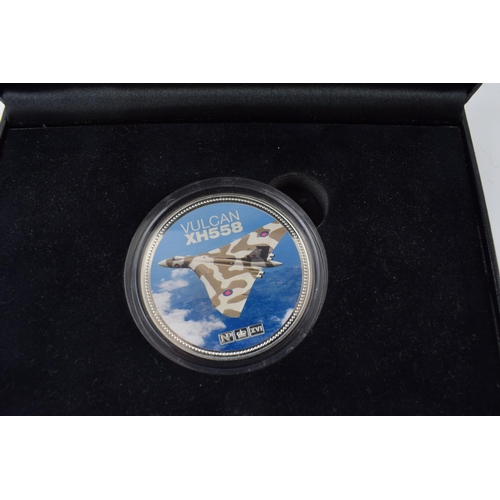 395 - Avro Vulcan silver Numisproof 2oz coin of 925 standard silver, number 045 of 495, with box and certi... 