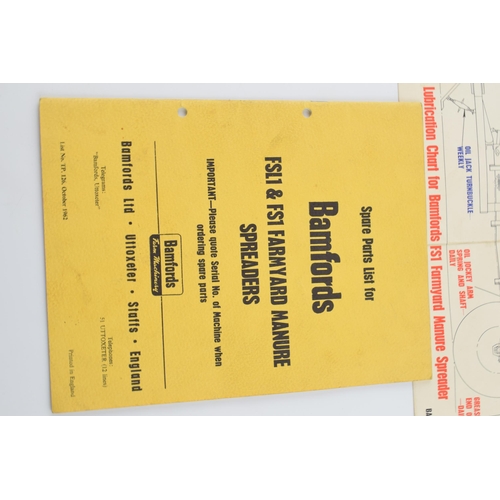 236 - Bamfords FSL1 and FS1 Farmyard Manure Spreader booklet and lubrication chart, ex Bamfords Spare Dept... 