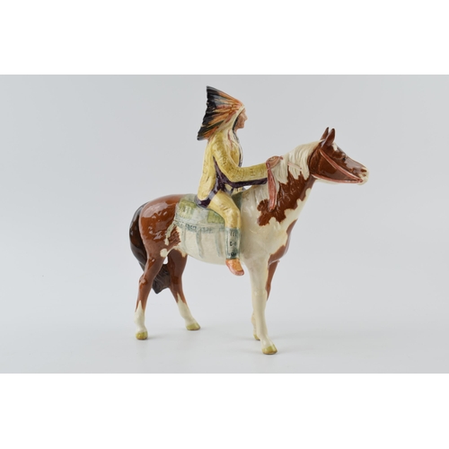 49 - Beswick Mounted Indian on Skewbald horse 1391 (restored ears).