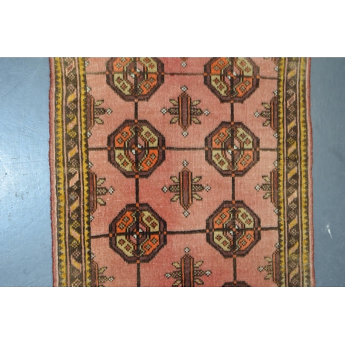 183 - Early - mid 20th century hand-knotted Afgan prayer rug / carpet. In pinks, browns and creams. Natura... 