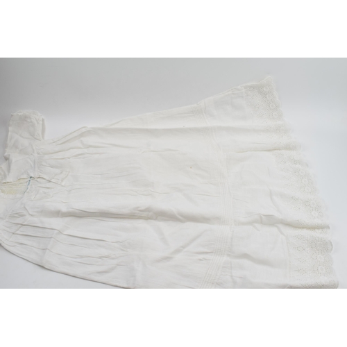 301 - Mid 20th century white christening gown, 75cm long.