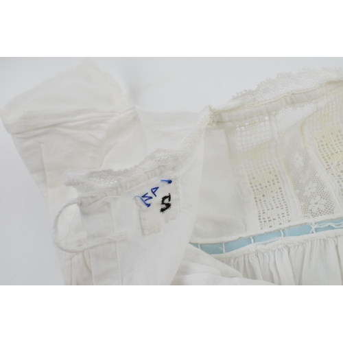 301 - Mid 20th century white christening gown, 75cm long.