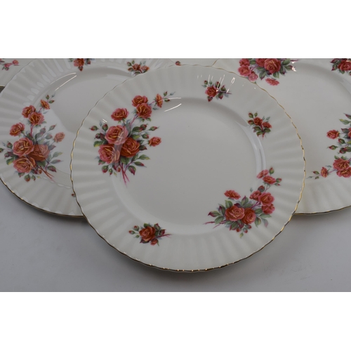 191 - Royal Albert set of 6 27cm diameter dinner plates in the Centennial Rose pattern (6).