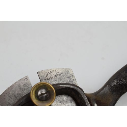 304 - Early Stanley Rule & Level Co Spoke Shave. Round faced, original blade and brass locking nut.