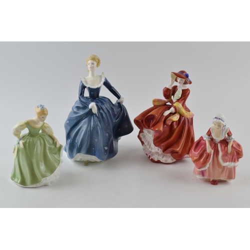 155 - Royal Doulton lady figures to include Top O'the Hill HN4778, Fragrance HN2334 (second), small Fair M... 