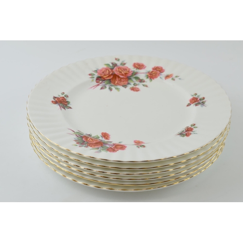 191 - Royal Albert set of 6 27cm diameter dinner plates in the Centennial Rose pattern (6).