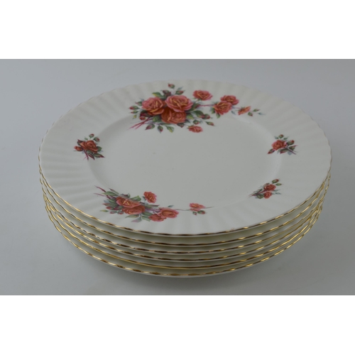 191 - Royal Albert set of 6 27cm diameter dinner plates in the Centennial Rose pattern (6).