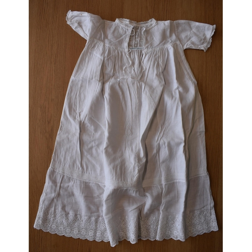 301 - Mid 20th century white christening gown, 75cm long.