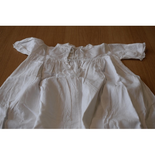 301 - Mid 20th century white christening gown, 75cm long.