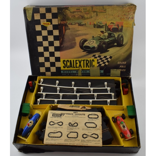 330 - Triang Scalextric boxed set, 'Grand Prix Series' complete with track barriers and two cars, Blue and... 