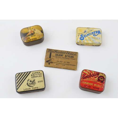 342 - A collection of Gramophone needles in original tins. To include, His Master's Voice, Silent Stylus, ... 