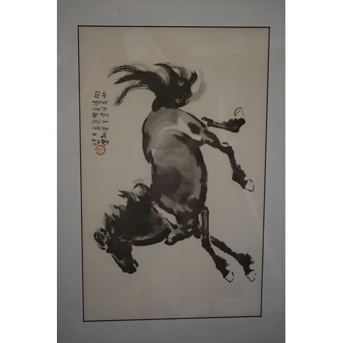 362 - After Xu Beihong: a collection of Chinese mid century prints of galloping horses with printed charac... 