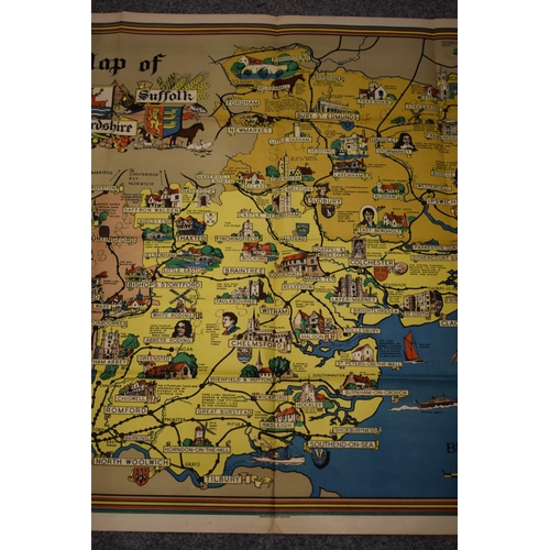 368 - British Railways original poster 'A Map of Essex, Hertfordshire and Suffolk', quadrouple royal size ... 