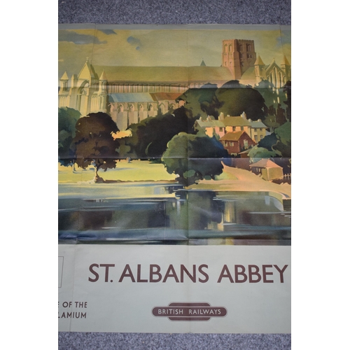 369 - British Railways original poster 'St Albans Abbey' 'Over 100 Years Old', quadrouple royal size (101c... 