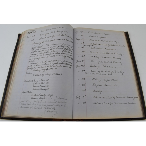 371 - Social History: leather bound book, St Anthony's Girls' School, Liverpool, dating to 1863 onwards, t... 