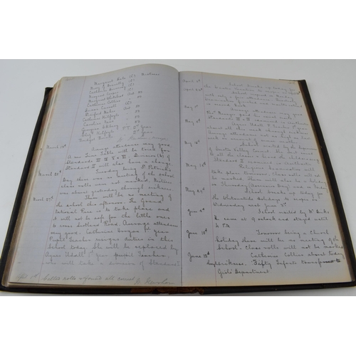 371 - Social History: leather bound book, St Anthony's Girls' School, Liverpool, dating to 1863 onwards, t... 