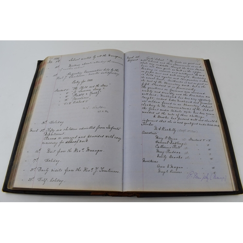 371 - Social History: leather bound book, St Anthony's Girls' School, Liverpool, dating to 1863 onwards, t... 