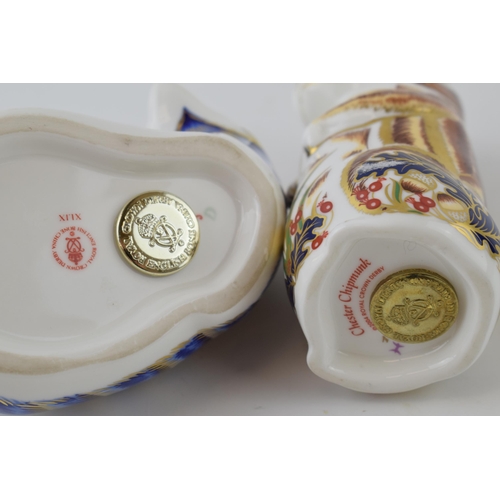 38 - Two Royal Crown Derby paperweights, Chester Chipmunk, 10cm, date code for 2004 and Blue/Arctic Fox, ... 