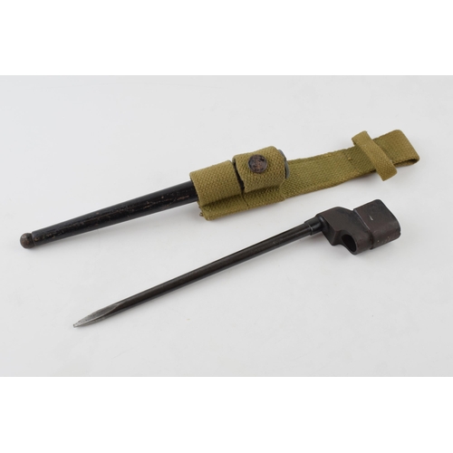 383 - World War Two Enfield No.4 MK1 bayonet / spike with scabbard.