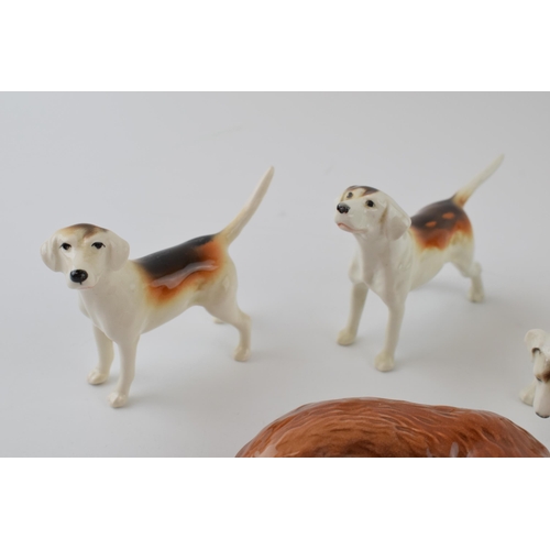 90 - Beswick foxhounds with a lying fox 1017 (5) (fox af).