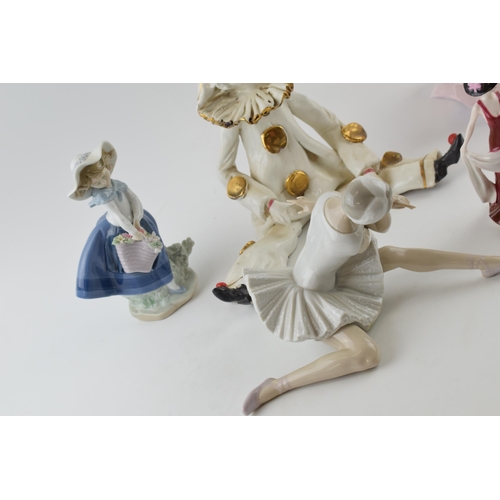 112 - Pottery to include a large Coalport Barbara Ann, smaller figure Poppy, Lladro ballerina and girl wit... 