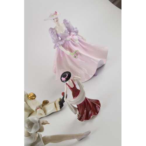 112 - Pottery to include a large Coalport Barbara Ann, smaller figure Poppy, Lladro ballerina and girl wit... 