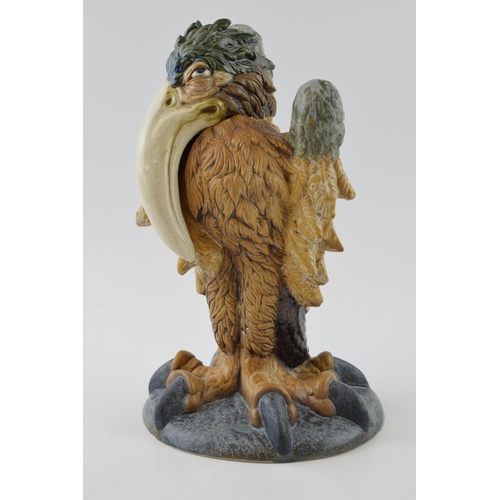 139 - Burslem Pottery Andrew Hull Grotesque bird, inspired by the Martin Brothers, 27cm tall.