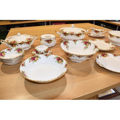 205 - Collection of Royal Albert Old Country Rose dinner ware to include 2 gravy boats with trays, large b... 