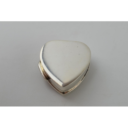 243 - Silver 925 heart shaped trinket box with hinged lid, 10.3 grams.