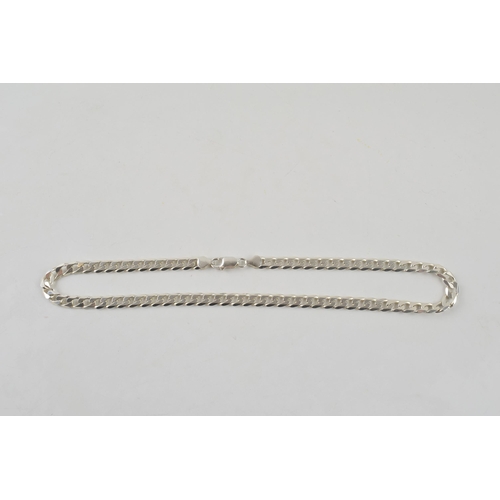 247 - Silver curb link chain with lobster claw clasp marked 925 Italy. Length including clasp 46.5cm. Weig... 