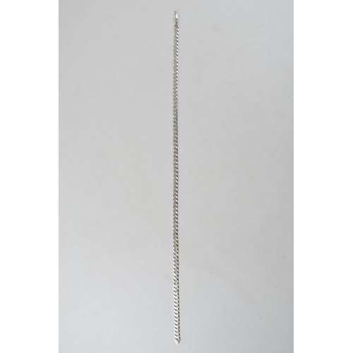 251 - Silver curb link chain with lobster claw clasp marked 925 Italy. Length including clasp 51cm. Weight... 