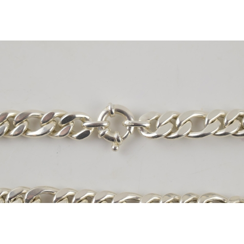 253 - Silver curb link chain marked 925 Italy. Length including clasp 45cm. Weight 42.2g.