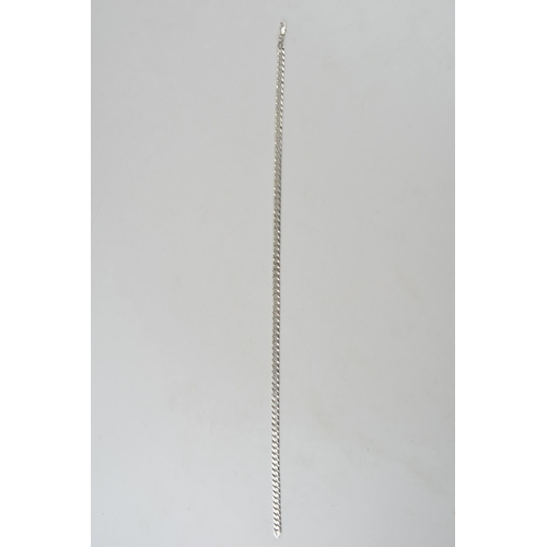 255 - Silver curb link chain with lobster claw clasp marked 925 Italy. Length including clasp 51.5cm. Weig... 