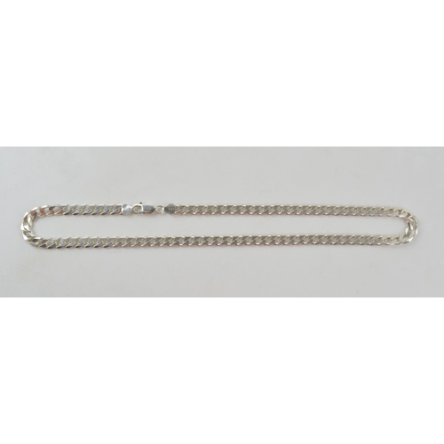 276 - Silver curb link chain with lobster claw clasp marked 925 Italy. Length including clasp 52cm. Weight... 