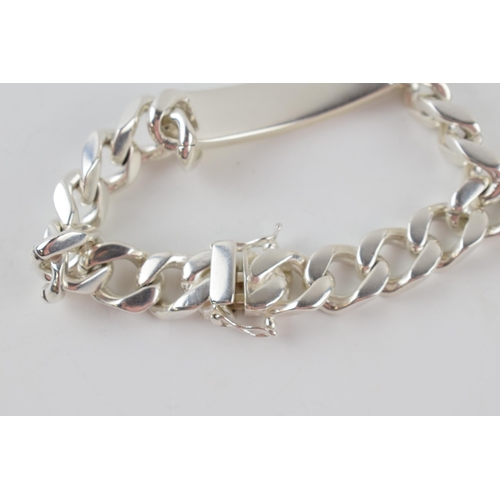 277 - Silver curb link bracelet marked 925 Italy. Length including clasp 24.5cm. Weight 88.3g.