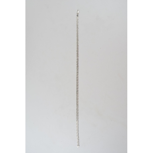 278 - Silver curb link chain with lobster claw clasp marked 925 Italy. Length including clasp 51cm. Weight... 