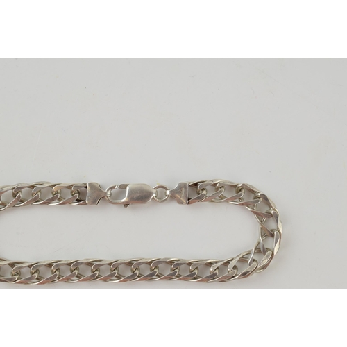 279 - Silver curb link chain with lobster claw clasp marked 925 Italy. Length including clasp 51cm. Weight... 