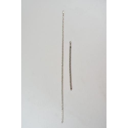 279 - Silver curb link chain with lobster claw clasp marked 925 Italy. Length including clasp 51cm. Weight... 