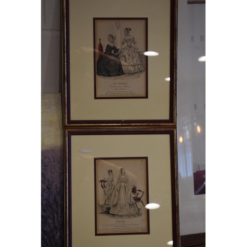 398 - A collection of 4 framed prints, Jack Vettriano Port Gallery together with two etchings The Folley a... 