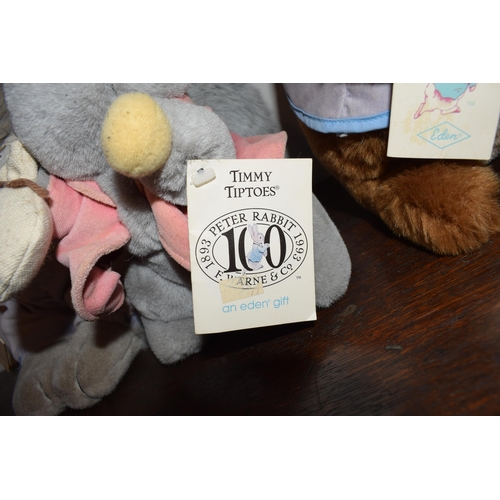 402 - A good collection of Peter Rabbit, F Warne & Co, soft toys to include various characters such as Tom... 