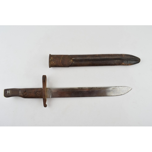 424 - Ross Rifle Co. Quebec 1907 original pattern bayonet. Version with scarce unmodified end. With origin... 