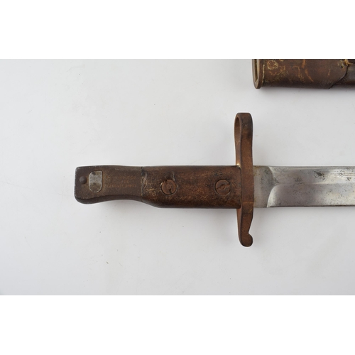 424 - Ross Rifle Co. Quebec 1907 original pattern bayonet. Version with scarce unmodified end. With origin... 